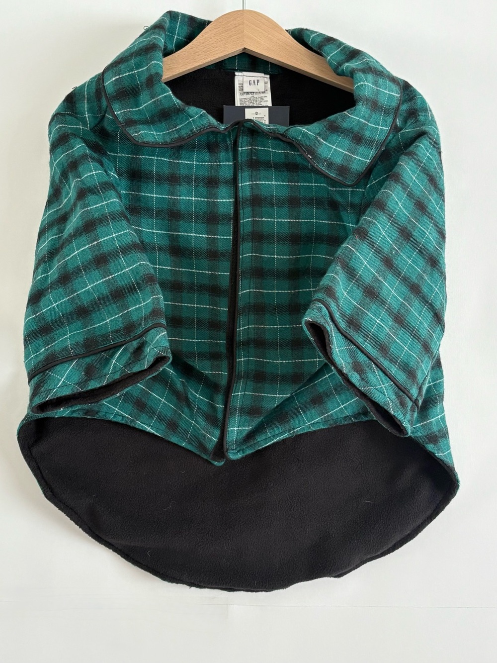 NWT GAP Plaid Fleece Lined Dog Jacket / Coat - Green & Black (Size Medium)